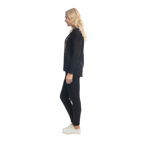 sequins knit top | black