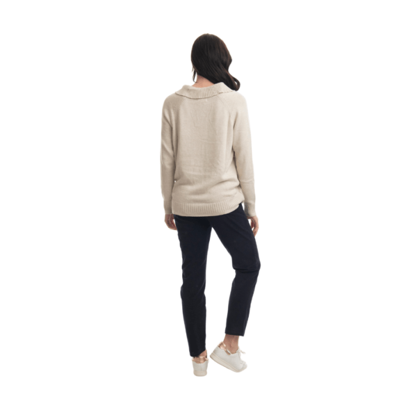 collared knit jumper | natural melange
