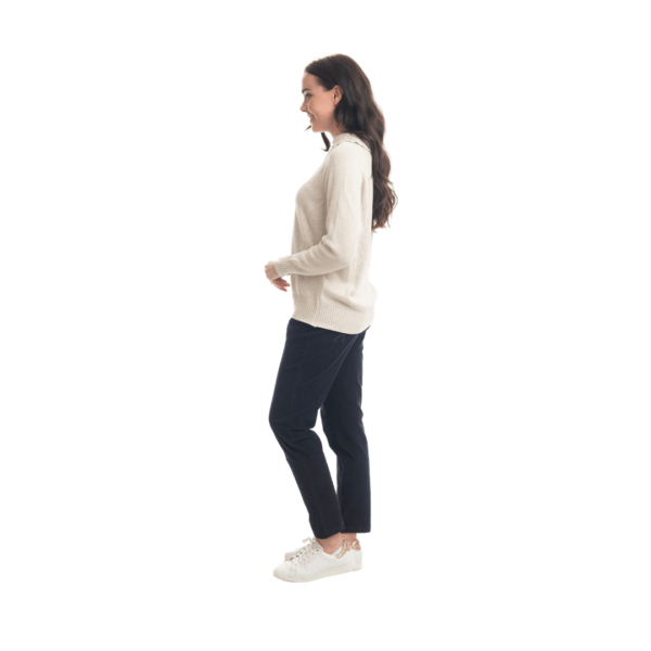 collared knit jumper | natural melange