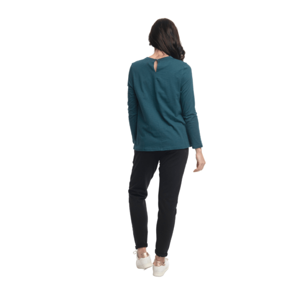 essential knit t shirt with crew neck | mediterranean