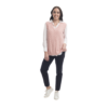 V-Neck Cable Knit Vest | Soft Pink Melange