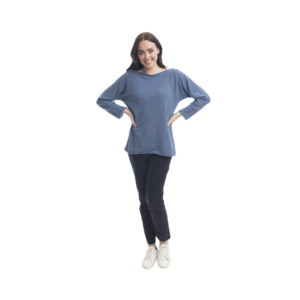 Long Sleeve Knit Top | Denim Melange