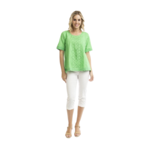 broderie top | parrot