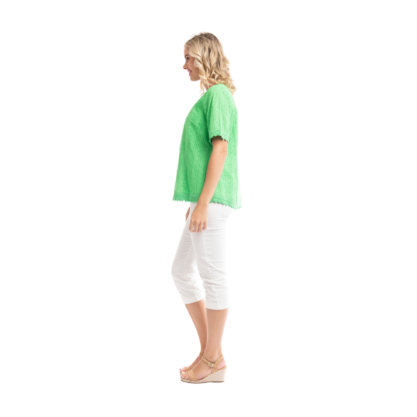 broderie top | parrot