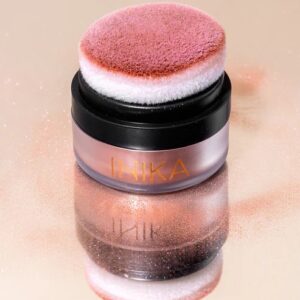 inika organic mineral blush puff pot (rosy glow)