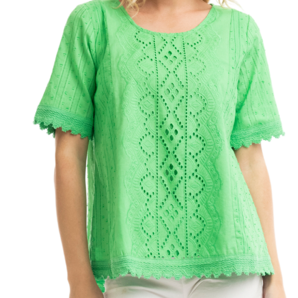 broderie top | parrot