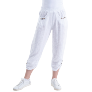 italian linen pants | white