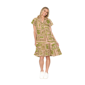 marta frill neck dress | tropical