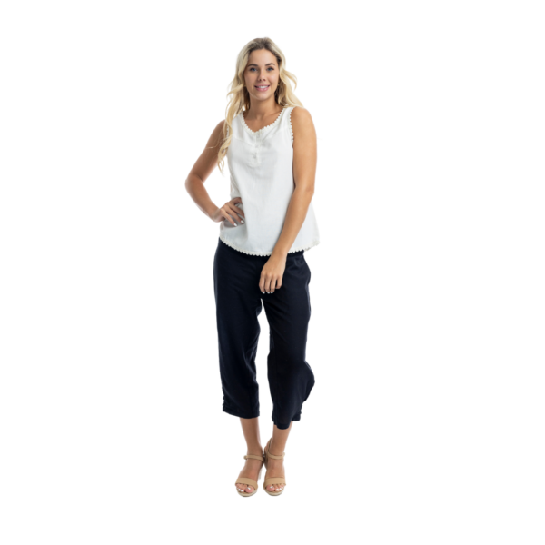 essentials linen cami | white
