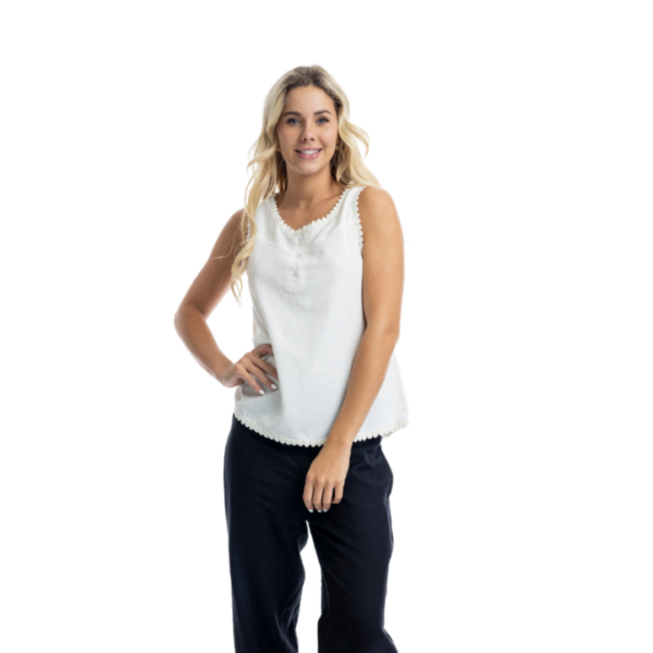 essentials linen cami | white