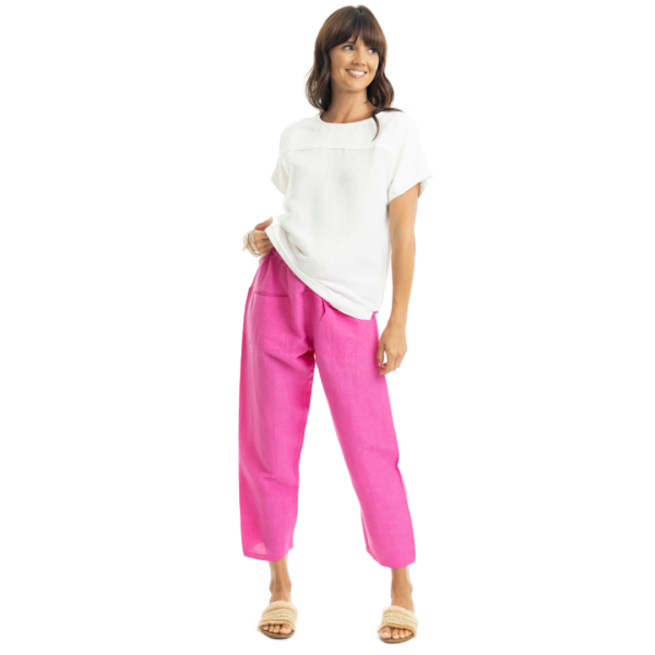 linen pants | hot pink