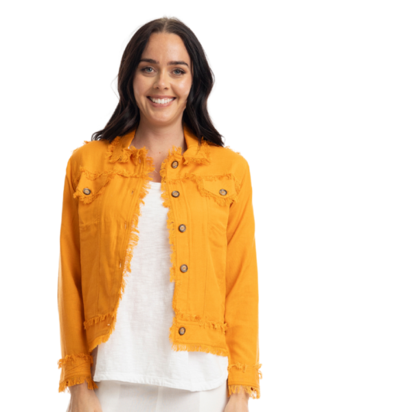 linen blend jacket | kumquat