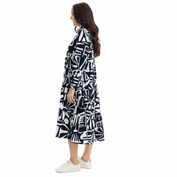 corduroy collared dress | navy