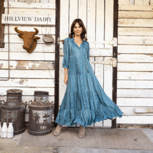 dobby maxi dress | teal