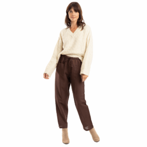 pure linen pants | coffee