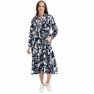 corduroy collared dress | navy