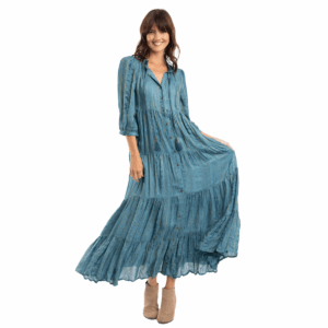 dobby maxi dress | teal