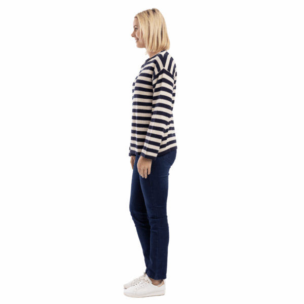the coastal stripe jumper | navy natural