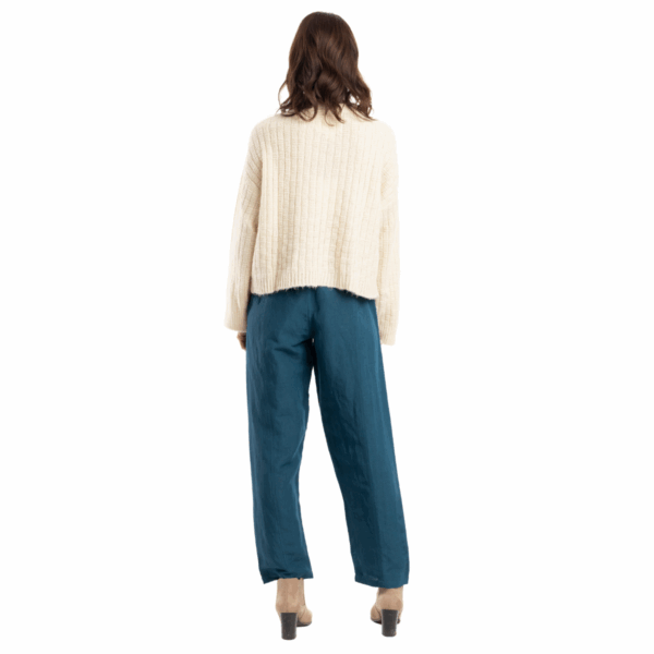 pure linen pants | petrol