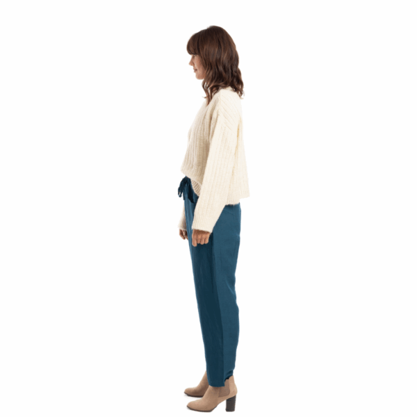 pure linen pants | petrol