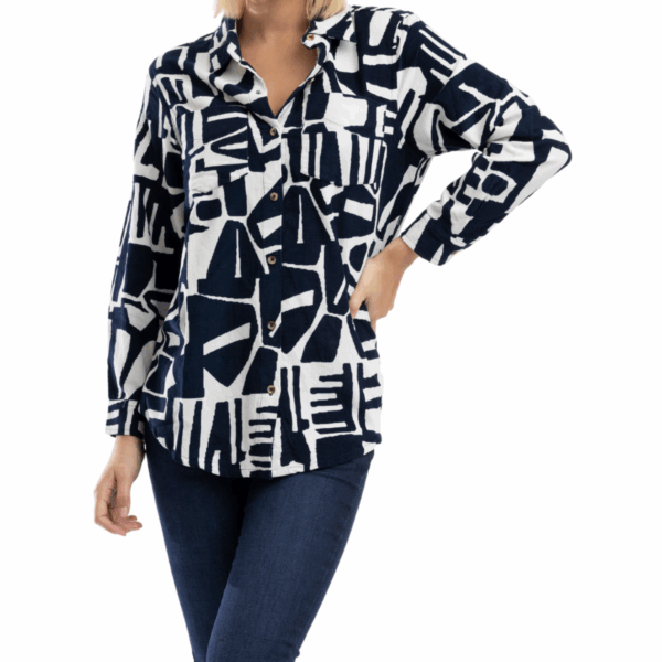 corduroy long sleeved shirt | navy