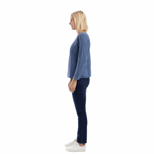 the essential boat neck knit | denim melange