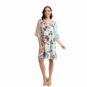 digital tie neckline dress | mix 5